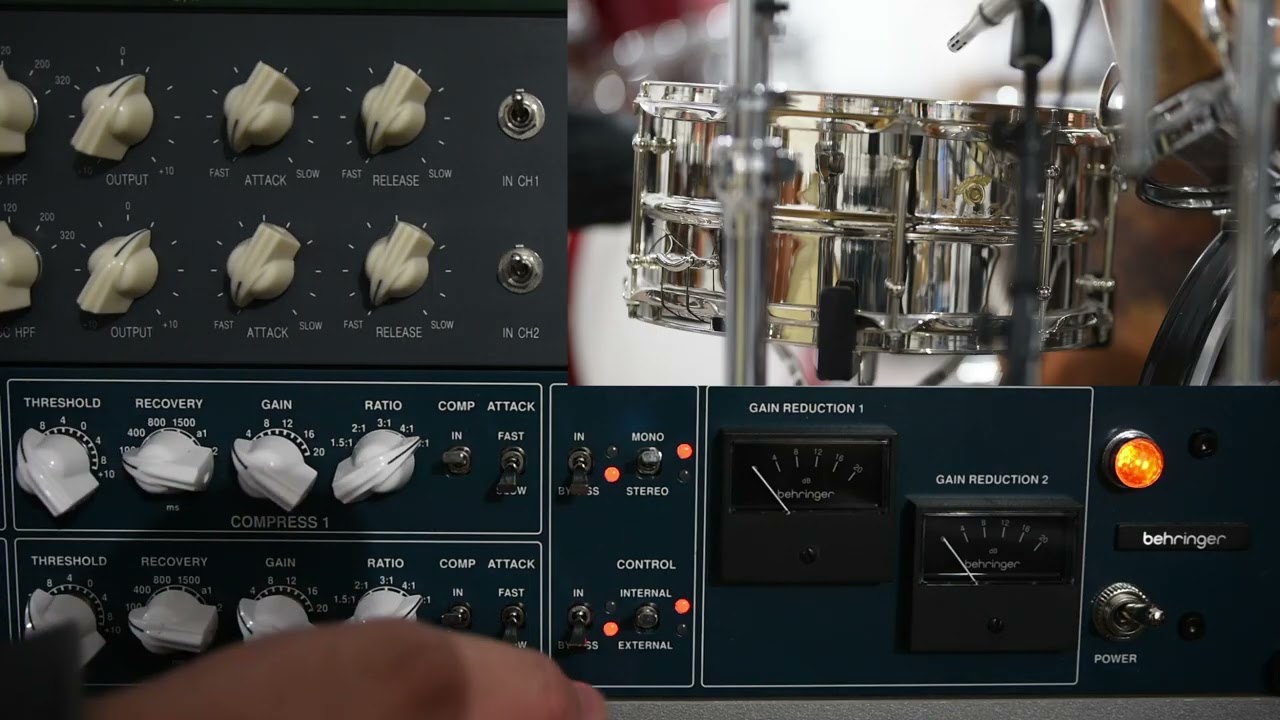 Behringer 369 Compressor + Cascade Fat Head II  as close room drum mics