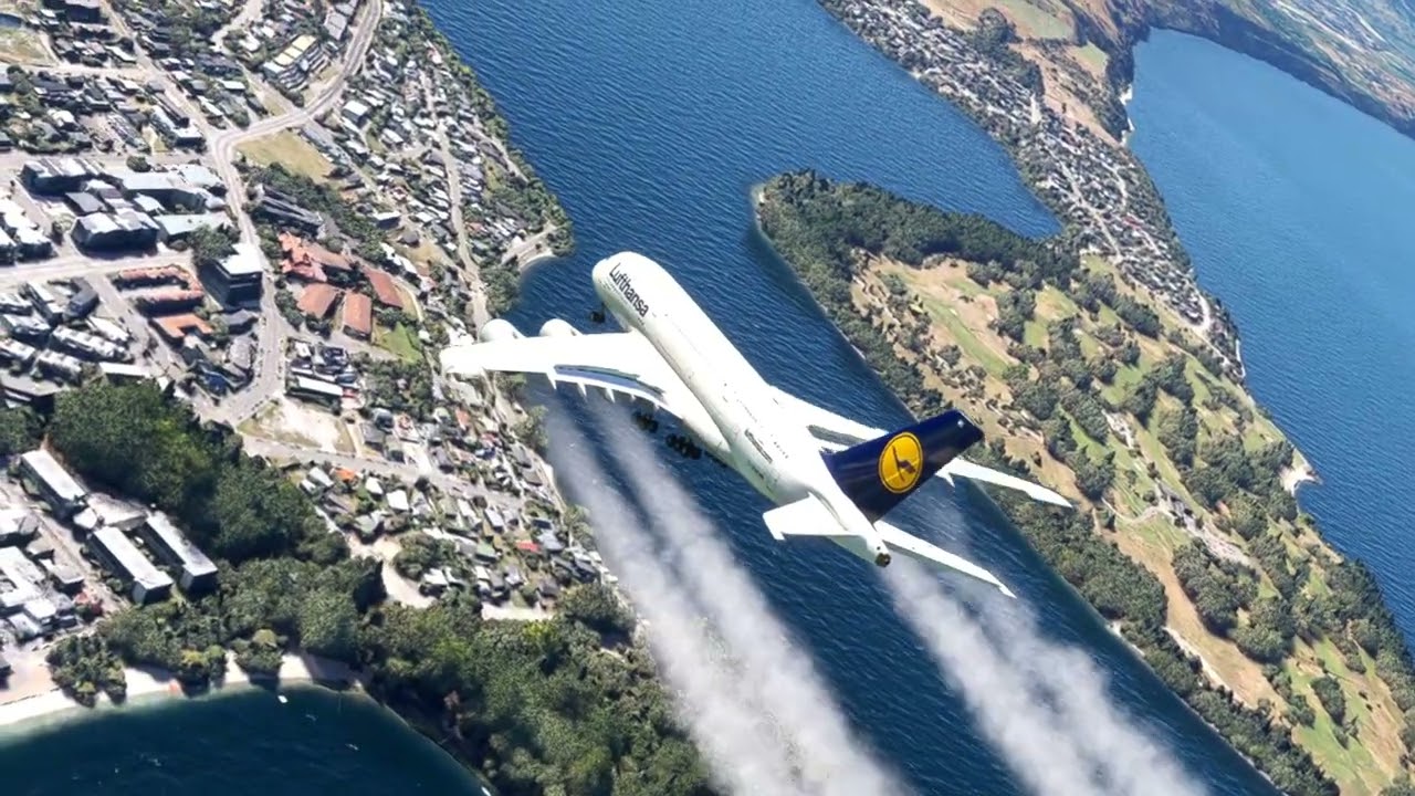beautiful landing at small airport .game