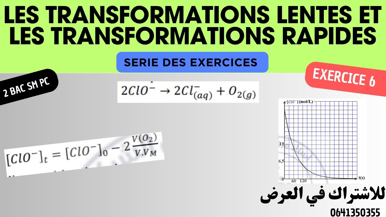 les transformations lentes et les transformations rapides-2BAC SM PC-Exercice 6