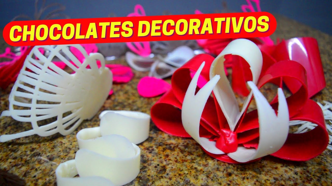 CHOCOLATES DECORATIVOS EM ARABESCOS PARA DECORAR BOLOS E TORTAS