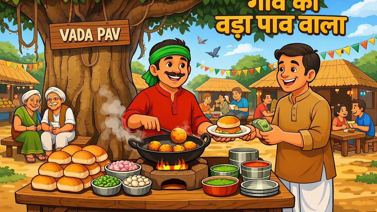 गांव का वड़ा पाव वाला || gaon Ka Vada pav wala || moral story || हिंदी कहानी || new kahani.