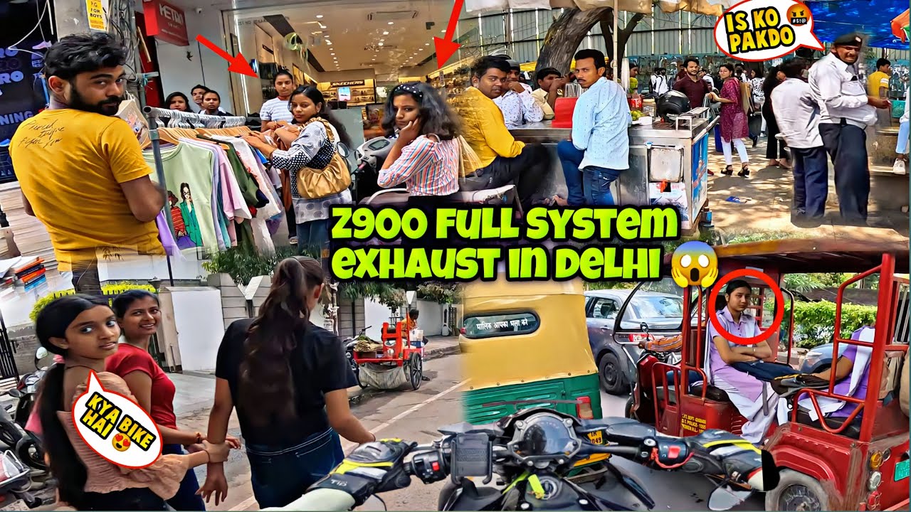 Z900 Superbike Full System Loud Exhaust In Delhi university||Traffic Police Notice Us and Make Fine?