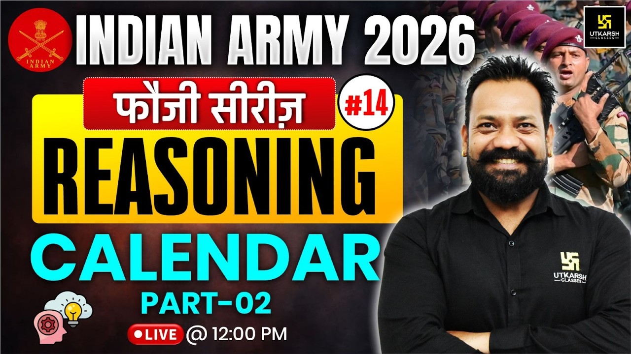 Indian Army 2026 Reasoning | Calendar Part 02 | Foji Series | Harsh Sir