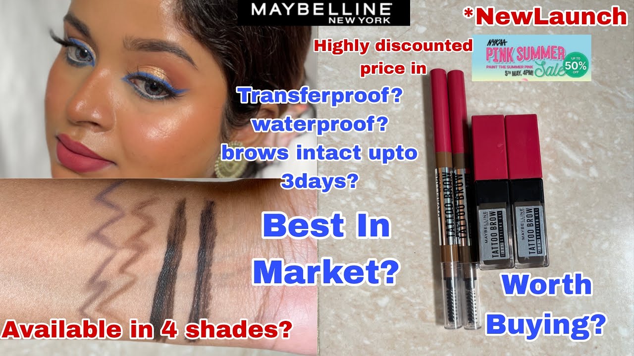 *Newly Launched Maybelline Tattoo Eyebrow Styling Gel &Tattoo Eyebrow pencil Honest Review &Swatches