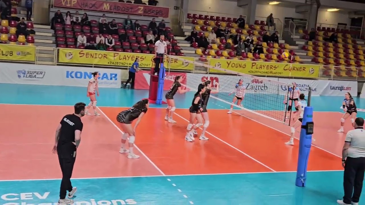 HAOK Mladost Zagrzeb - OK Nebo (luty '25): końc&oacute;wka pierwszego seta i początek drugiego