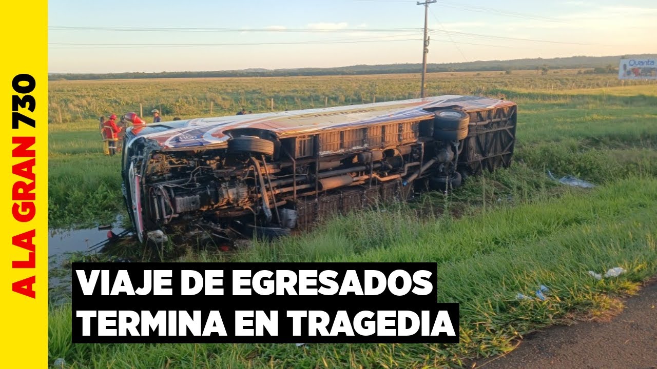 Bus que regresaba de Camboriú volcó en la Ruta PY02: murieron un estudiante y una mujer de 41 años