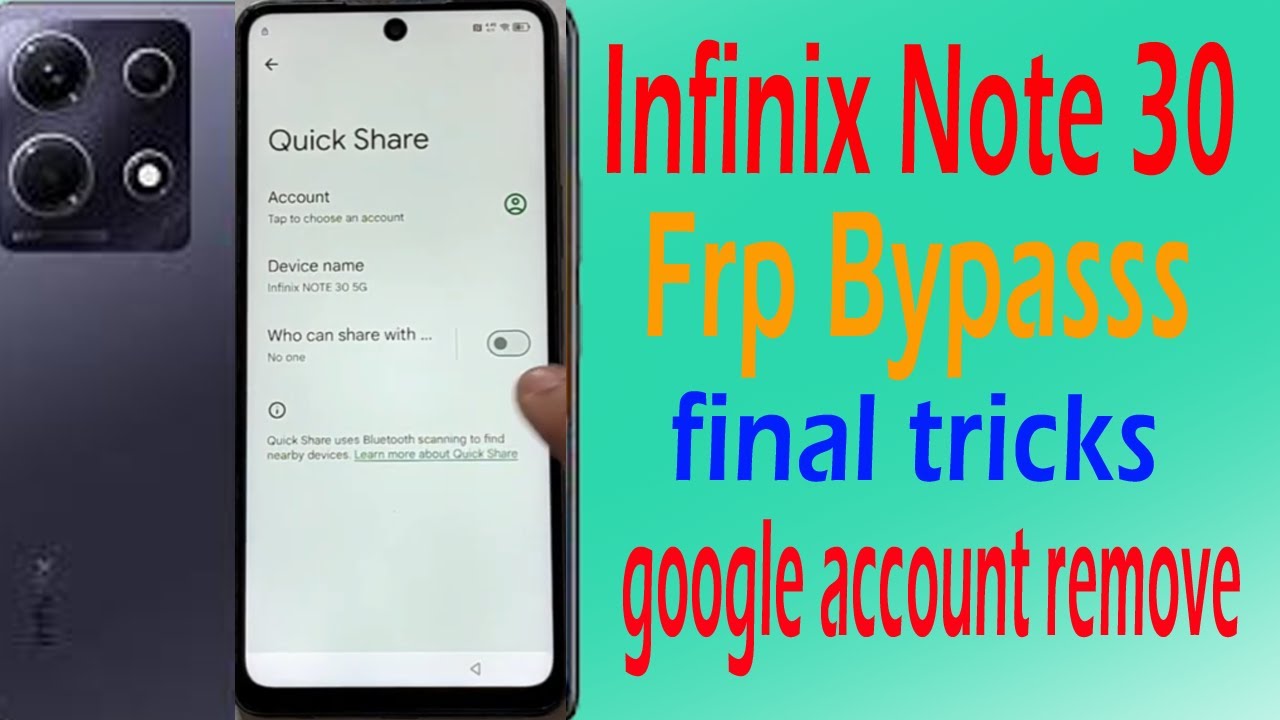 Infinix Note 30 5G FRP BYPASS  100% Working (Without Pc)