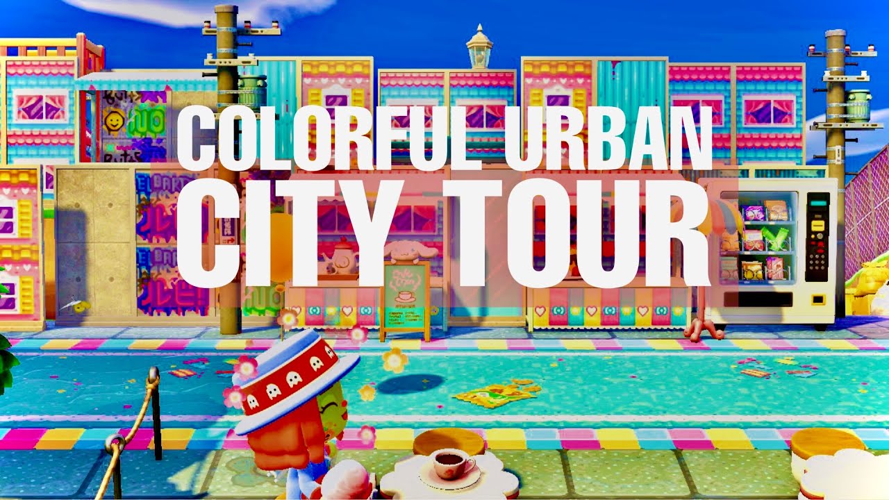 The most STUNNING, COLORFUL urban city island tour! | Animal Crossing New Horizons