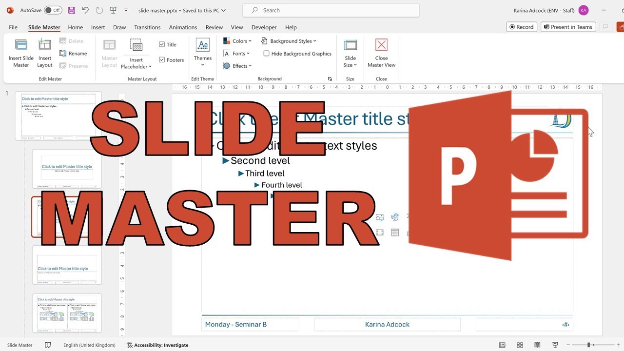 How to make a powerpoint presentation look more professional using slide master