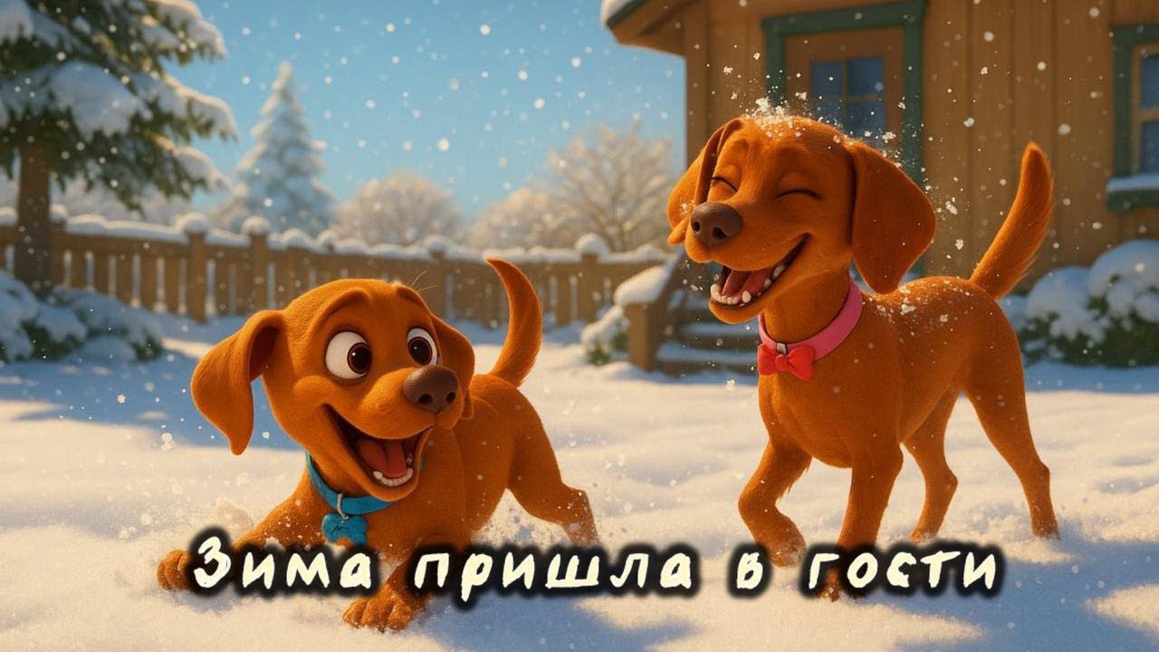 Зимние приключения Шей и Фина ❄️ Первый снег, каток и песенка про зиму