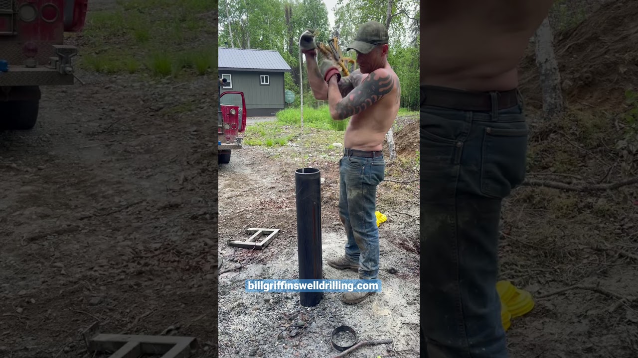 Checking the Water level ( static level) in a well. Bill Griffins Well Drilling in Alaska