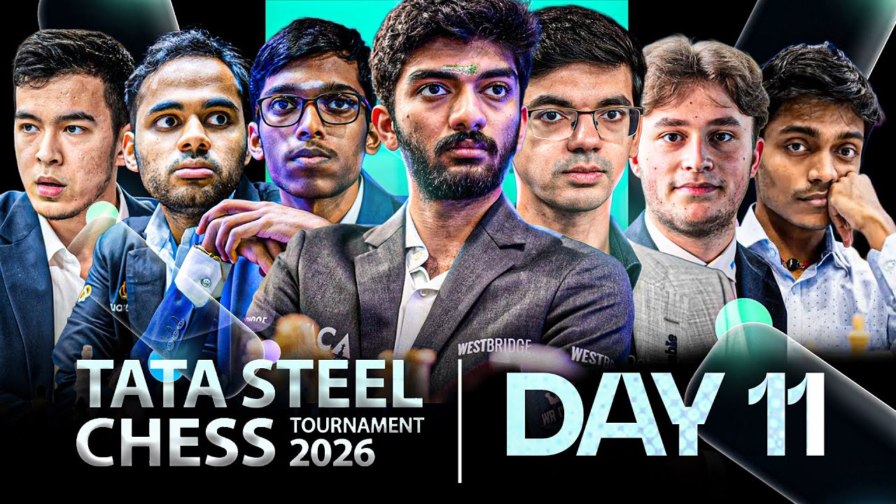 Tata Steel Chess Masters 2026 | Day 11 | Gukesh vs Aravindh, Arjun vs Sindarov, Pragg vs Keymer
