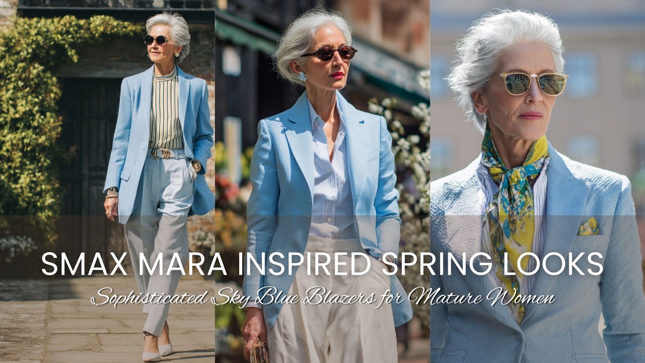 🧥 Max Mara Inspired Spring Looks ☁️ Sophisticated Sky Blue Blazers for Mature Women