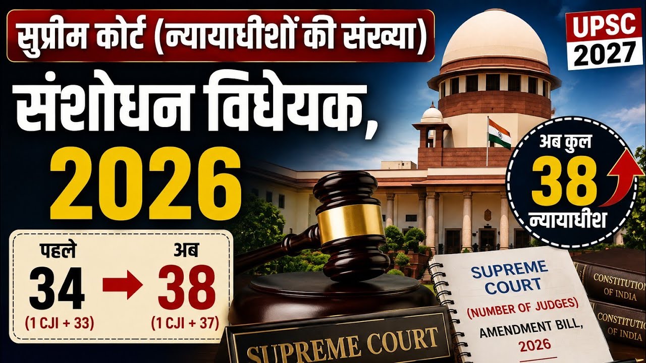 सुप्रीम कोर्ट में बढ़ेगी न्यायाधीशों की संख्या | Supreme Court Judges Amendment Bill 2026