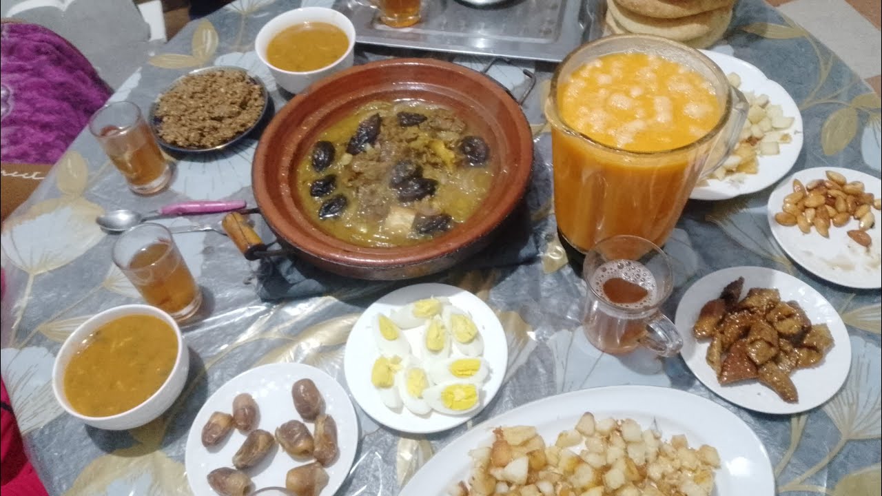 اليوم الخامس في رمضان🌙طاجين اللحم وعصير صحي جوج ليتروا💪بطبوط معمر بالكبدة ساهل في 90 دقيقة طبلة فطور