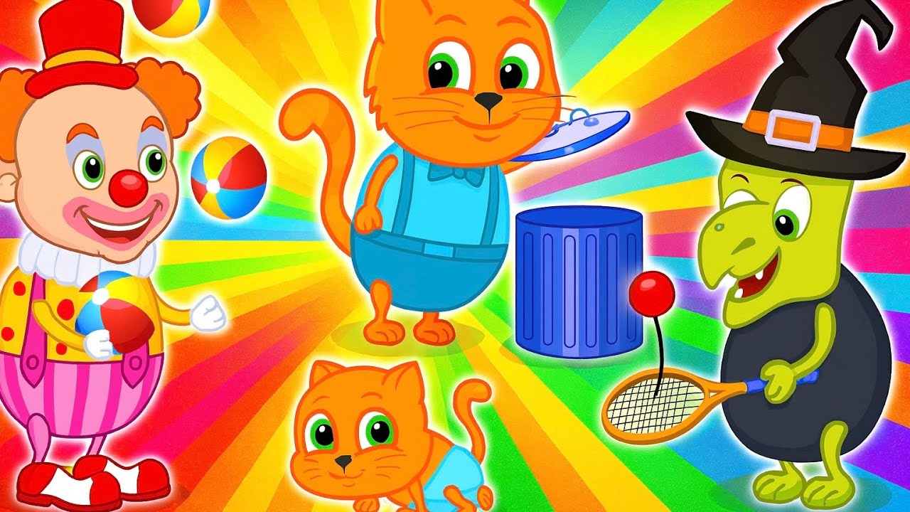 Família de Gatos - CADÊ O NARIZ DO PALHAÇO? 🤡🔴 Desenho Animado em Português Brasil 4K