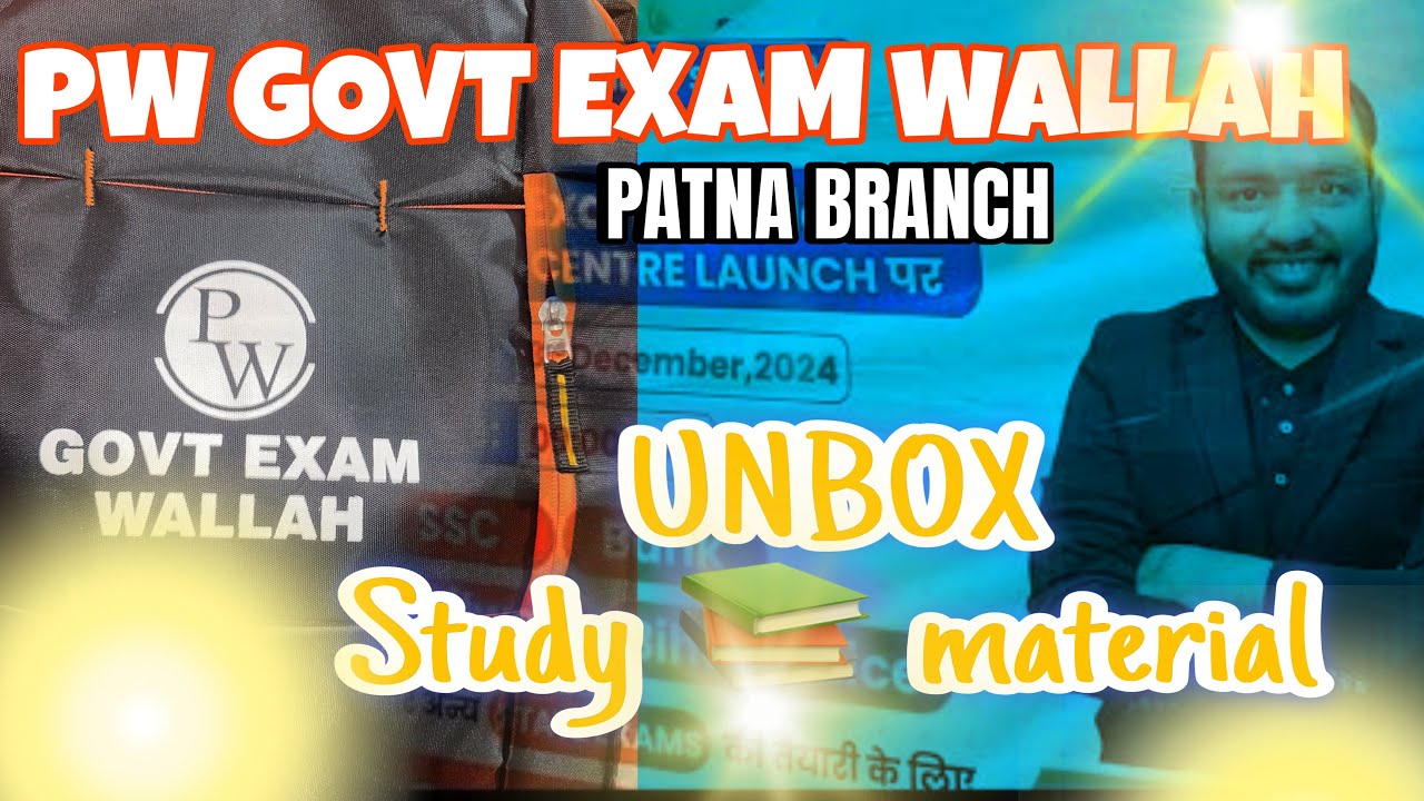 PW GOVT EXAM WALLAH PATNA ADMISSION KIT UNBOX SSC FOUNDATION BATCH first video vlog