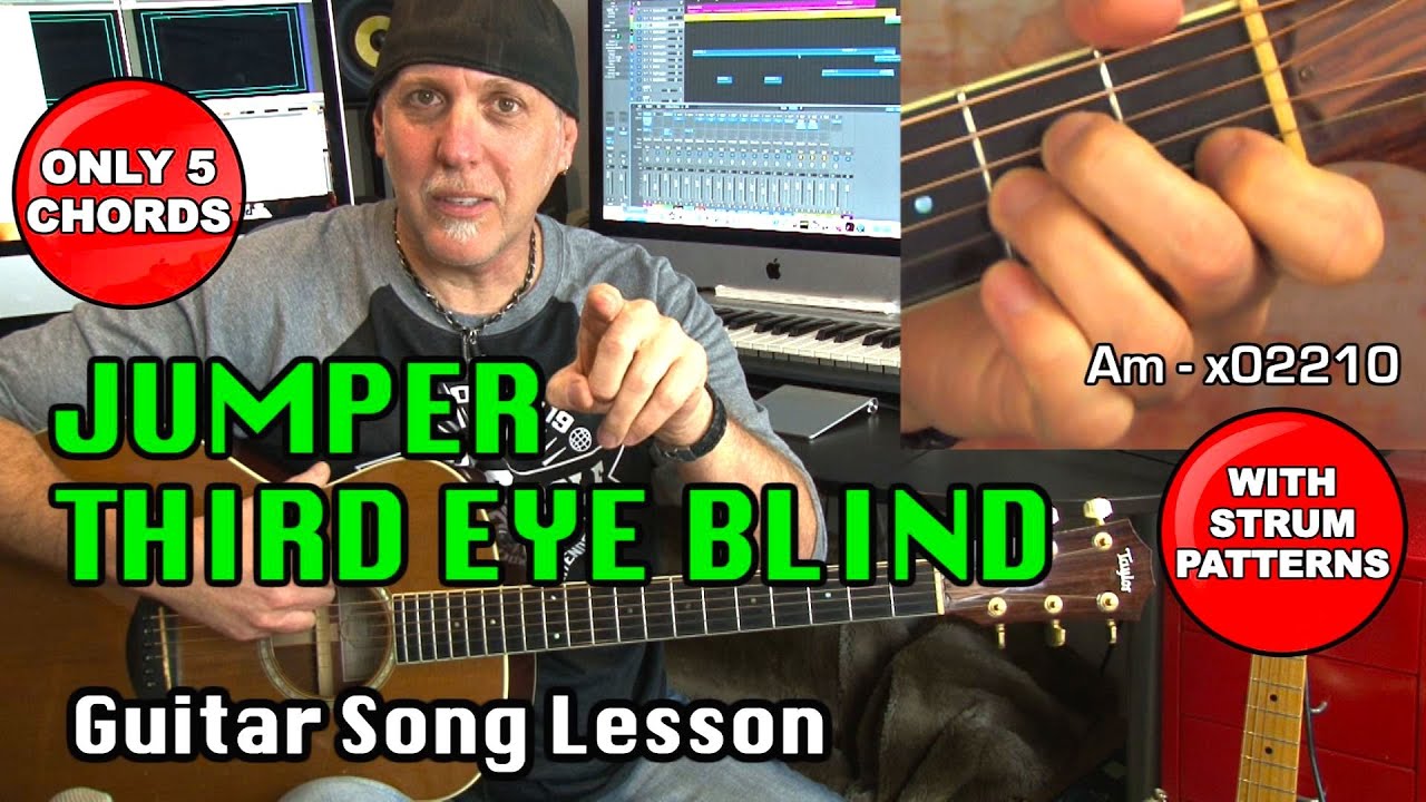 Jumper by Third Eye Blind EZ Guitar Song Lesson - no BARRE Chords needed