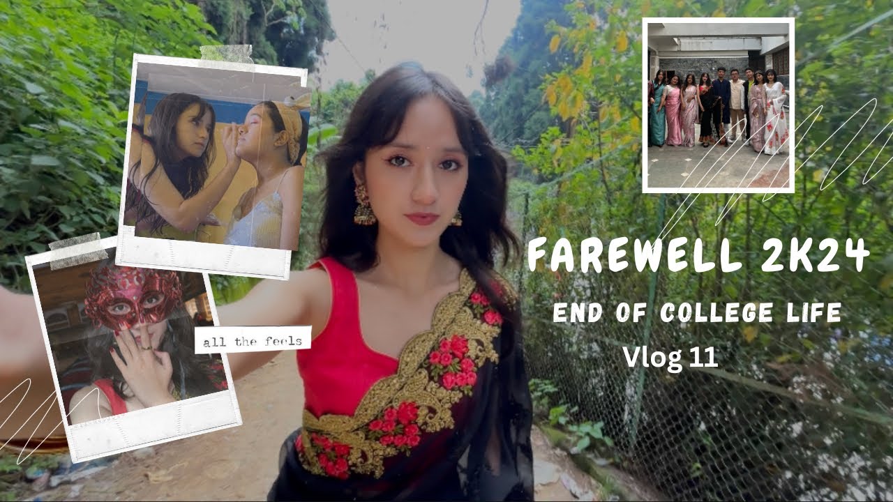 Farewell 2k24 (end of college life) || wore saree for the first time) || ​⁠@Shreya_Subba