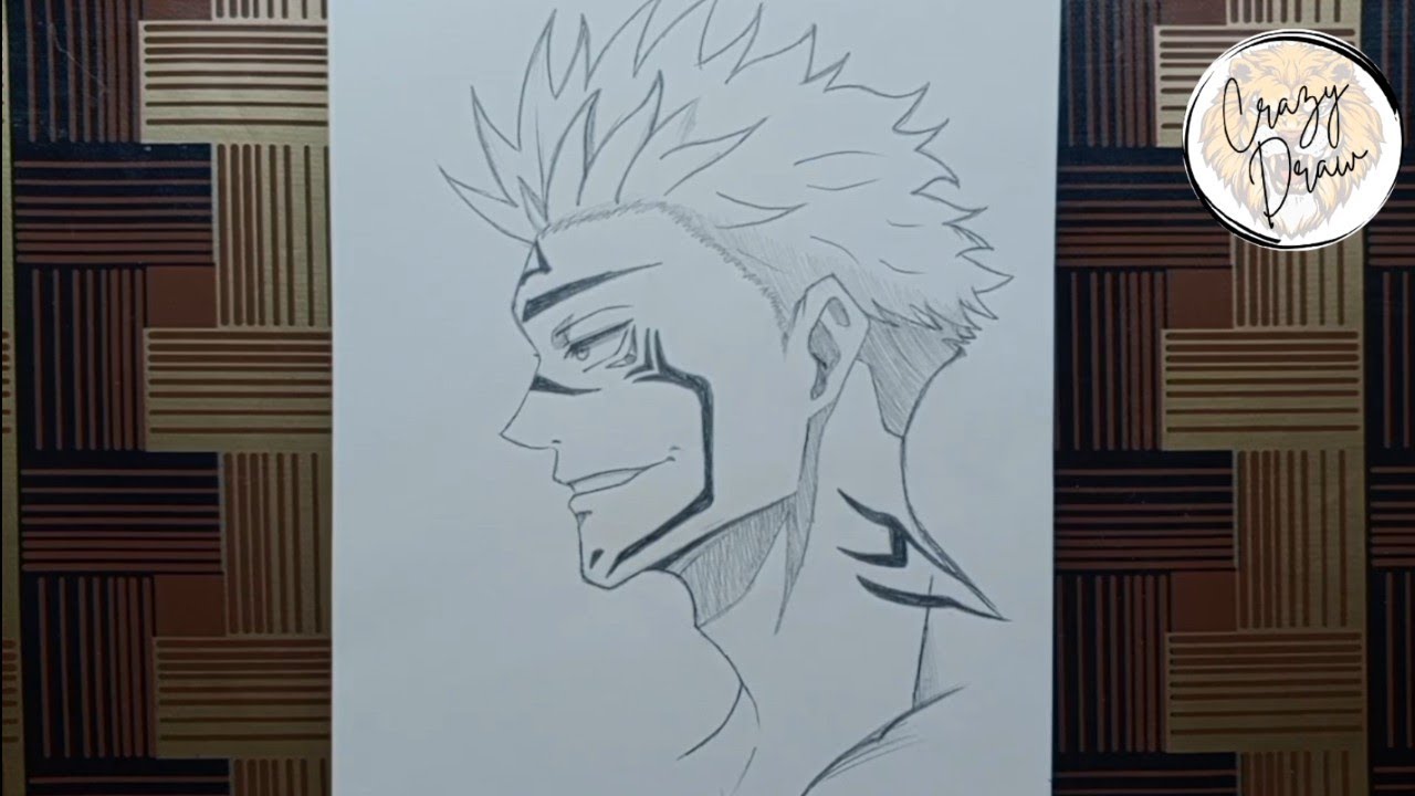 How to Draw Sukuna Step by Step | Jujutsu Kaisen Full Drawing Tutorial #CrazyDraw #sukuna 