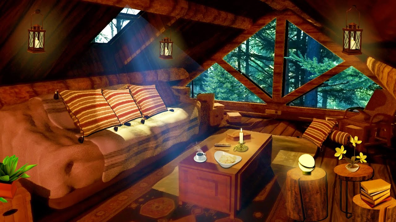 Cozy Attic Ambience 🏡 Secret Attic Hideout With Country Night Sounds & Calming Rain To Relax & Sleep