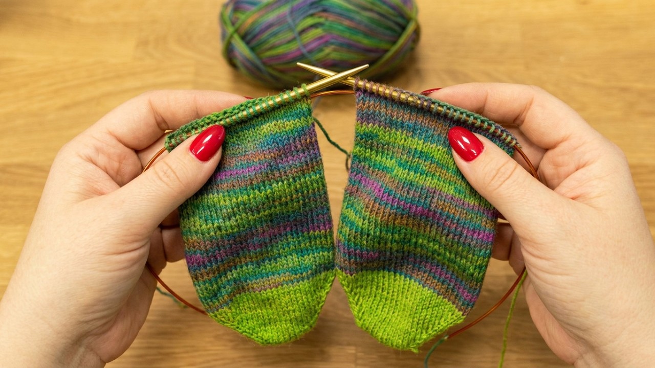 Kurz pletení ponožek na jedné kruhové jehlici od špičky (1. díl)  Knitting socks