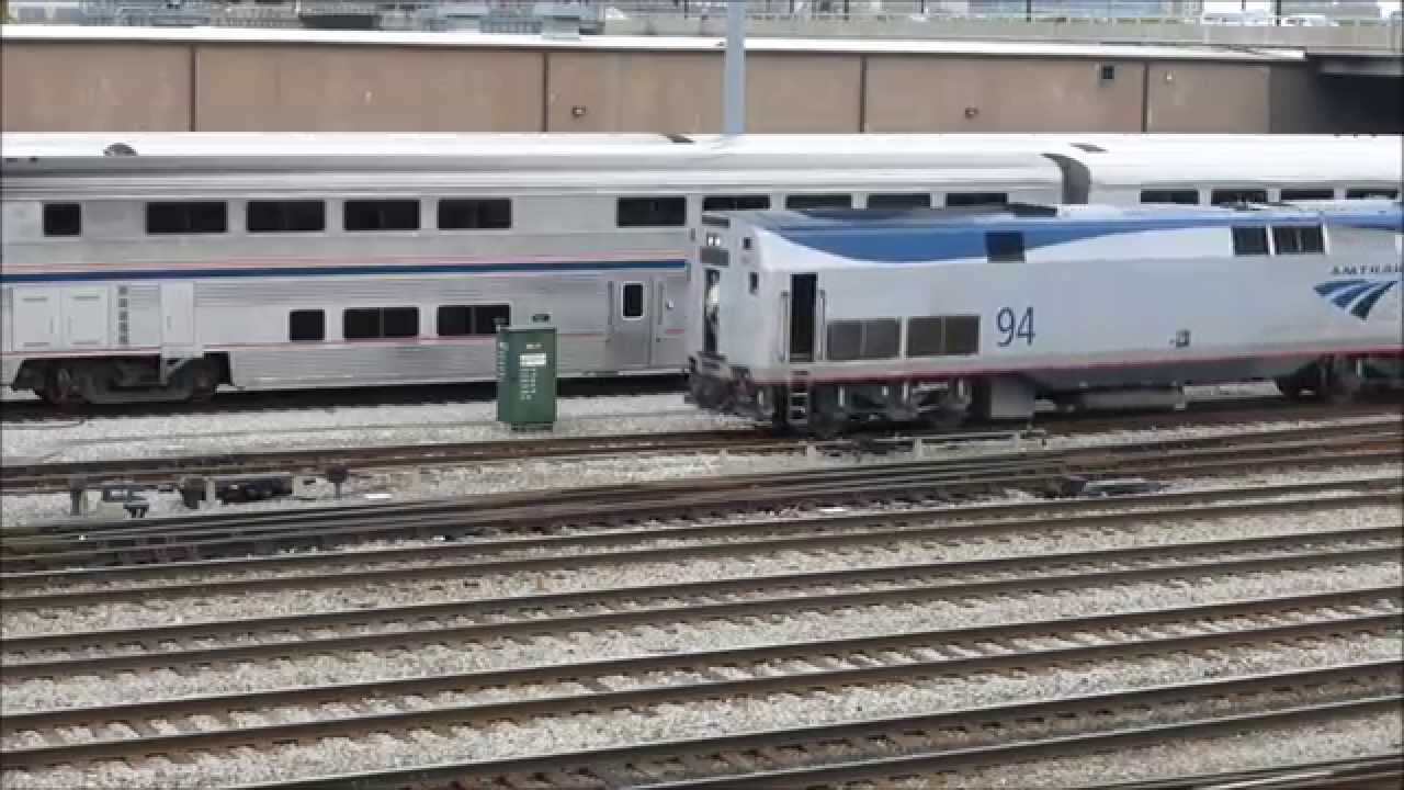 AWESOME Amtrak Train Day Chicago 5/9/15 w/ 4 AMTK Heritage Units