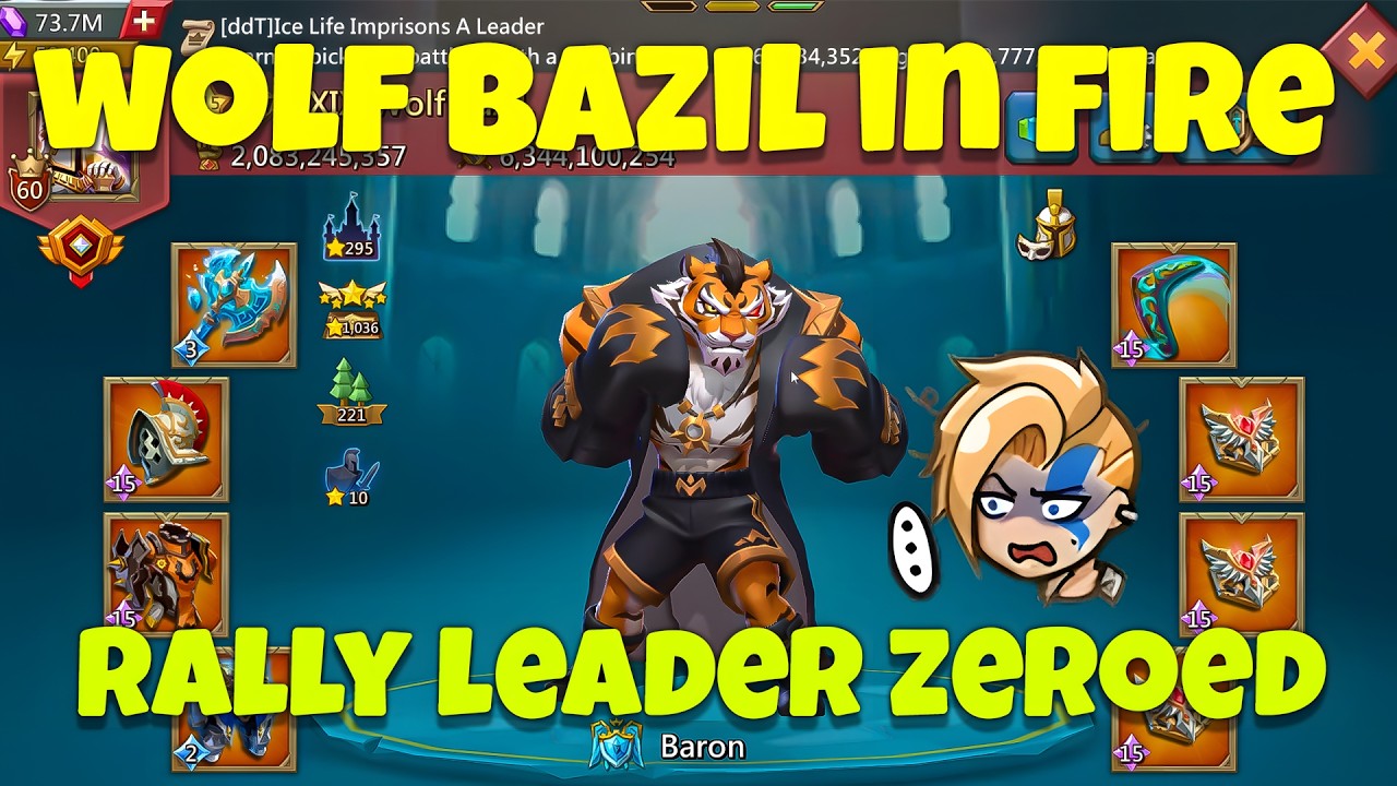 Lords Mobile - Wolf Bazil emperor account in action! We ruined his dream of rally leader