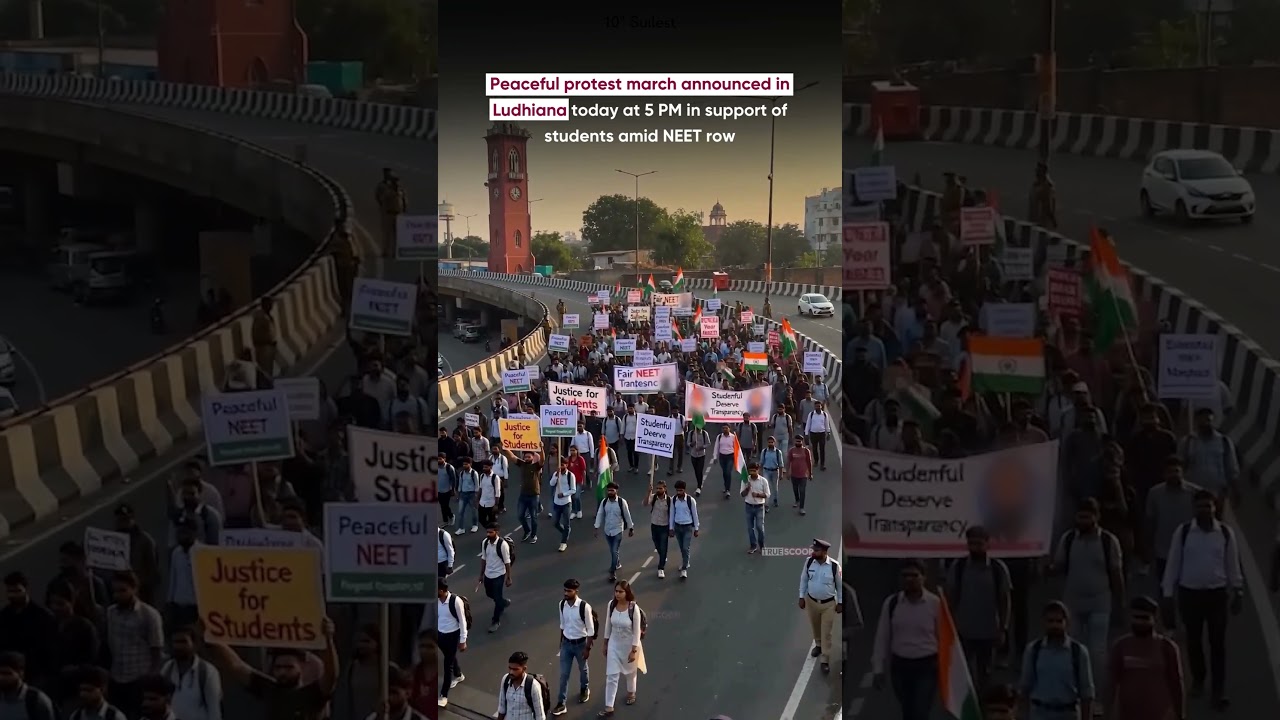 Peaceful protest march announced in Ludhiana today at 5 PM in support of students amid NEET row