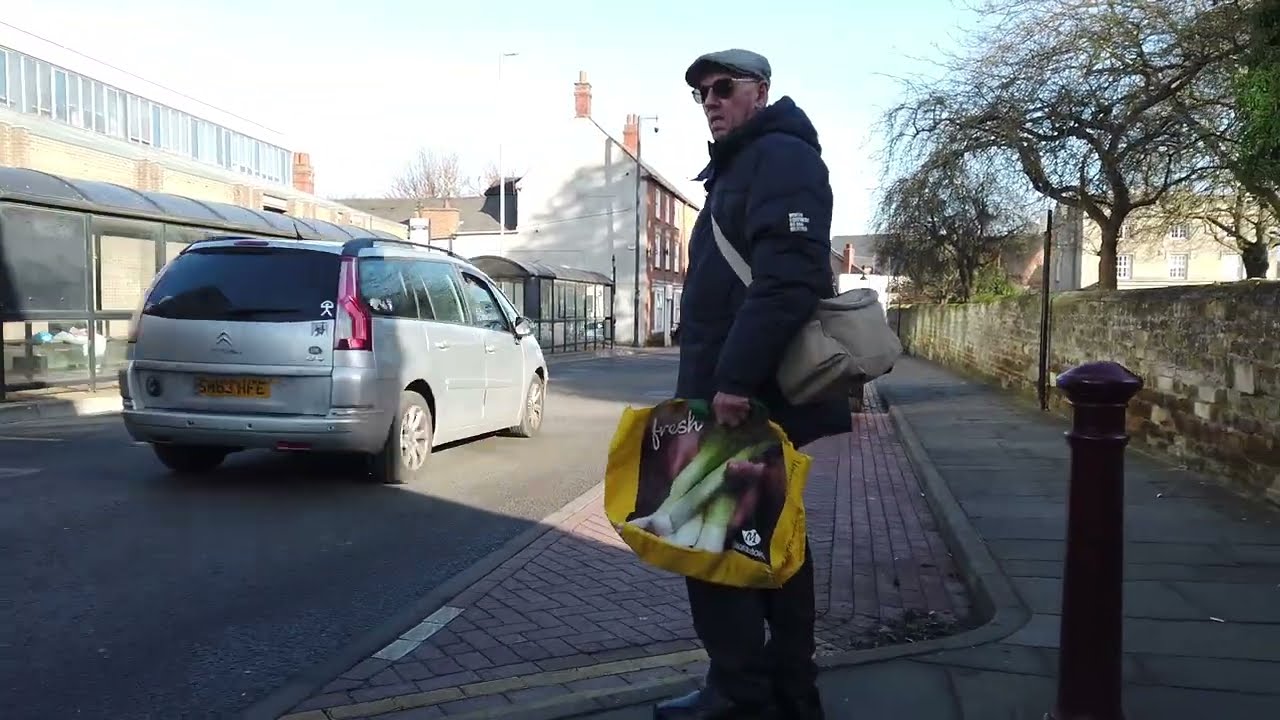 Sunny day Walk around Wellingborough UK.  // January 2024