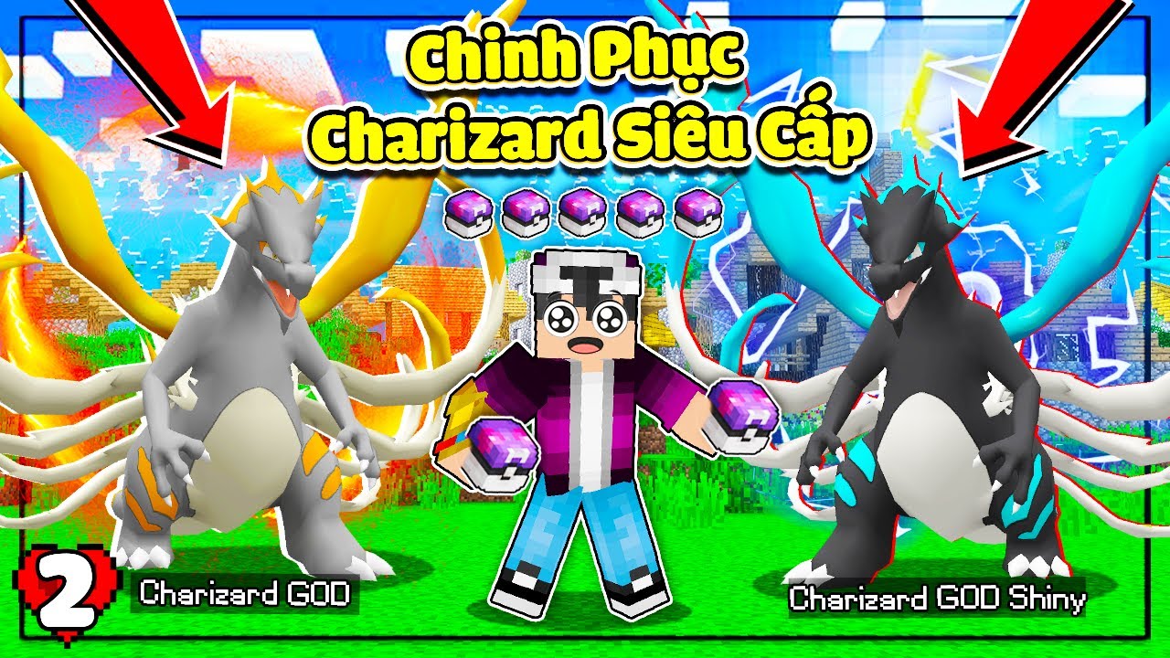 MINECRAFT PIXELMON SI&Ecirc;U CẤP * TẬP 2 | LỘC CHINH PHỤC CHARIZARD SI&Ecirc;U CẤP V&Agrave; GẶP RỒNG THẦN RAYQUAZA😱🤩