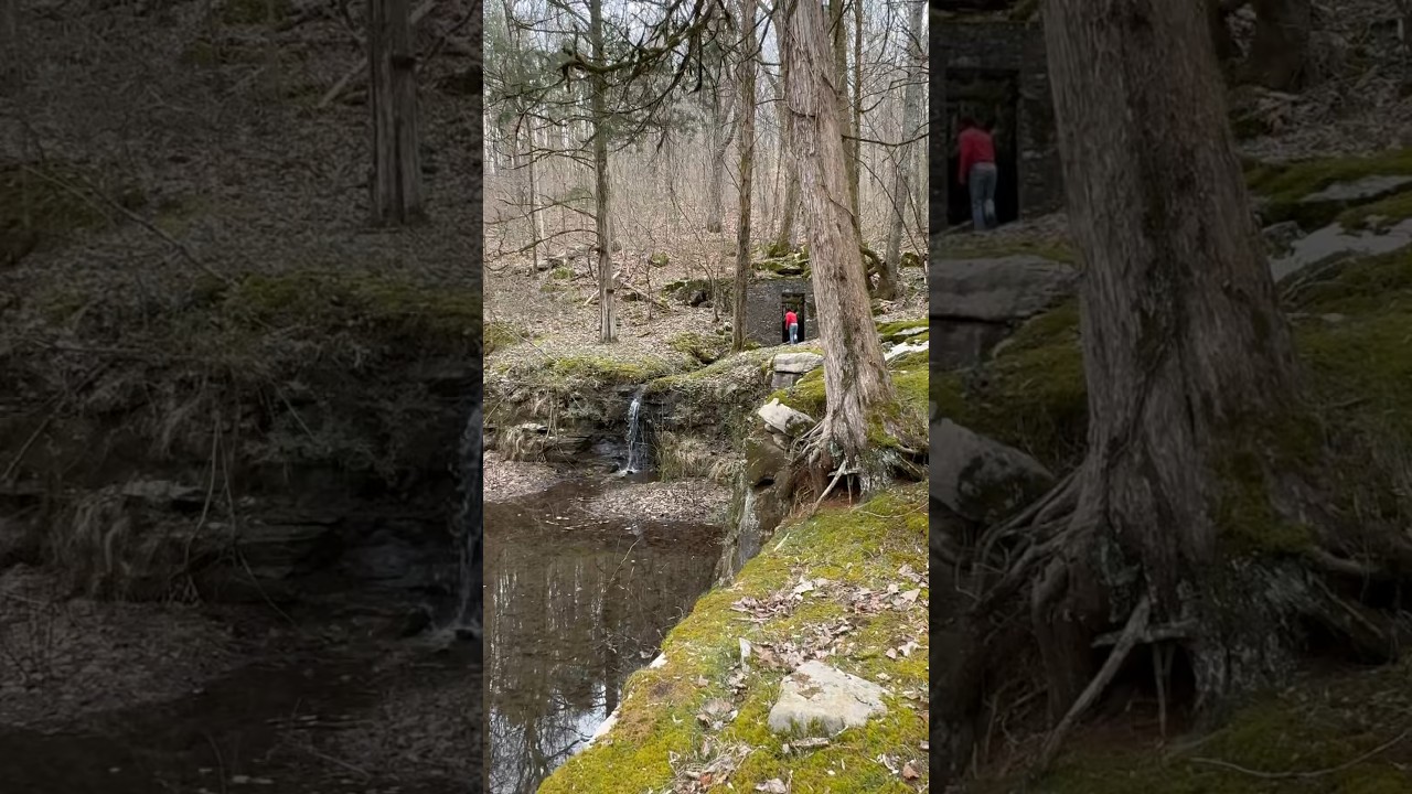 Natural swimming pool built in the 30&rsquo;s, filled by a spring cave. #caving