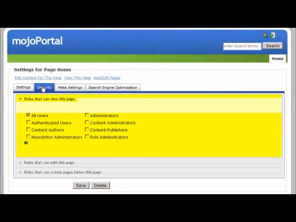 MojoPortal Quick start tutorial