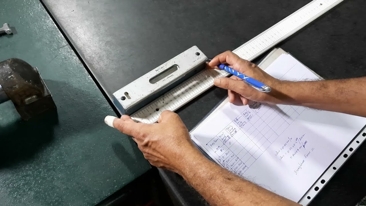 Determination of straightness error using spirit level