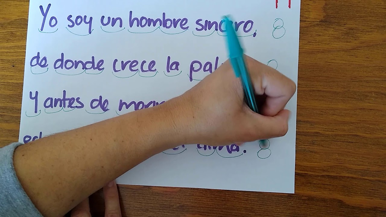 Separación silábica en los poemas