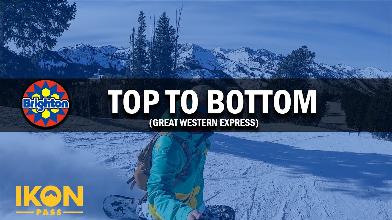 Snowboarding at Brighton Utah : Top to Bottom : Elk Park to Golden Needle (Great Western Express)