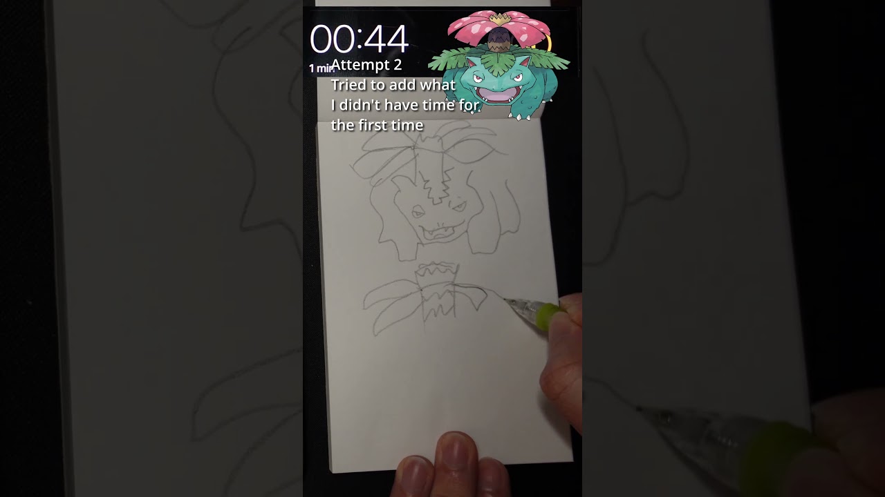 Speed Drawing Pok&eacute;mon - No.3 Venusaur