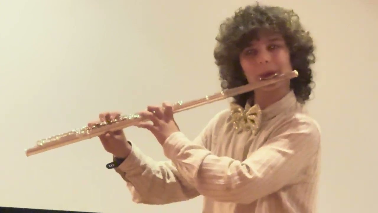 29.01.2026. Makarska. Emil Jones (flute) plays  Etude op. 88 No. 6 by G. Gariboldi.