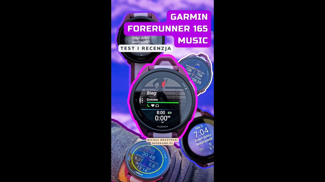 Zdecydowany krok dalej! - Recenzja Garmin Forerunner 165 Music - Michał Brożyński 90sekund