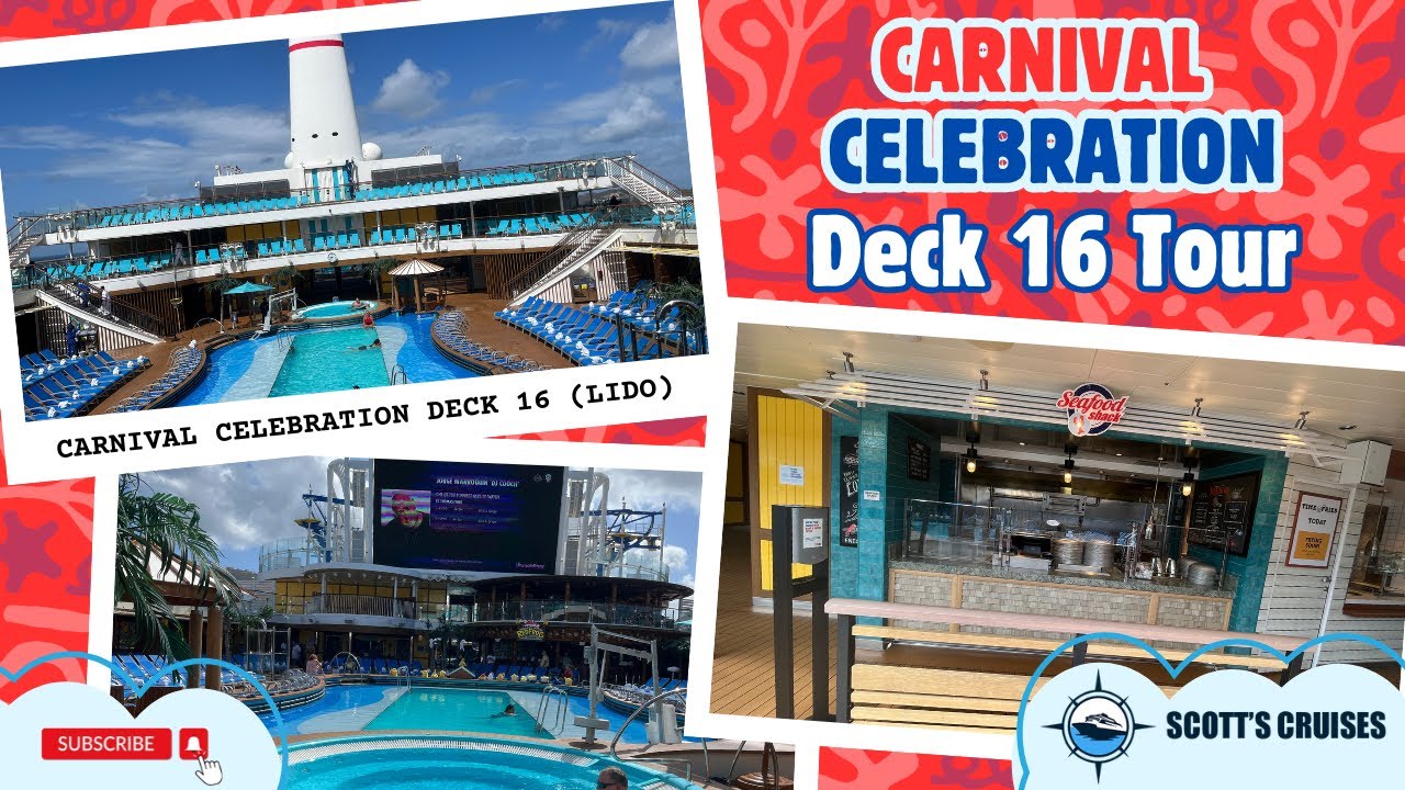 Carnival Celebration | Full Lido Deck Tour (Pools, Food & Bars!)