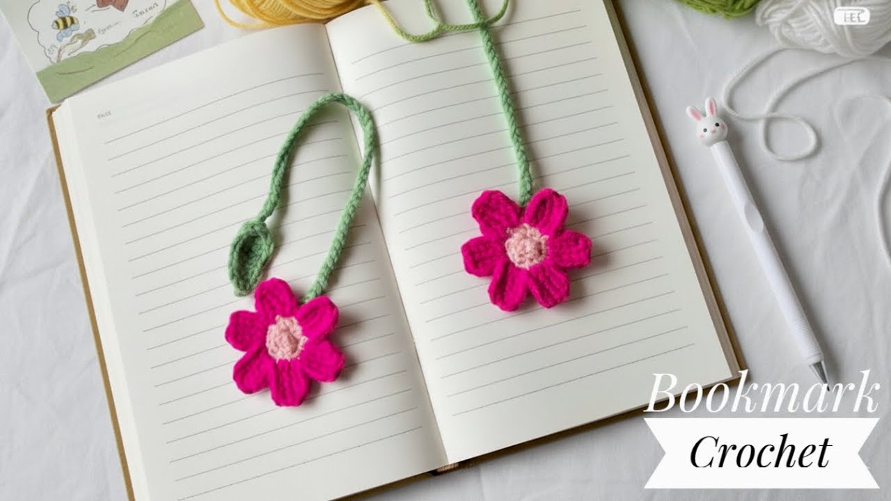 Crochet Flower Bookmark Tutorial | Easy & Aesthetic🌸
