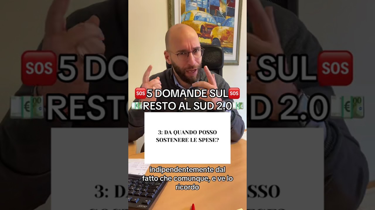 👉🆘5 DOMANDE SUL 🆘 💶RESTO AL SUD 2.0💶