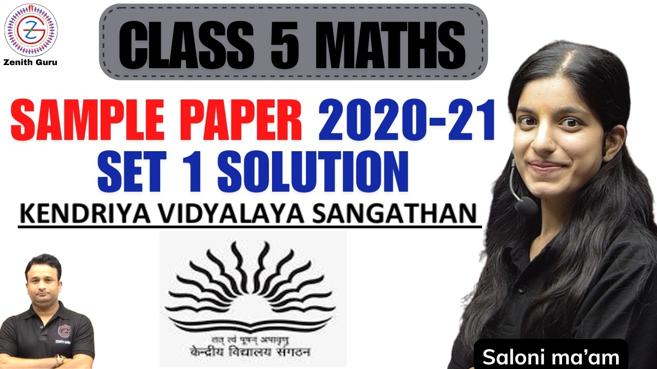 Class 5 Maths KENDRIYA VIDYALAYA Sample paper 2020-21 SET 1 solution | By Saloni ma'am #salonimam