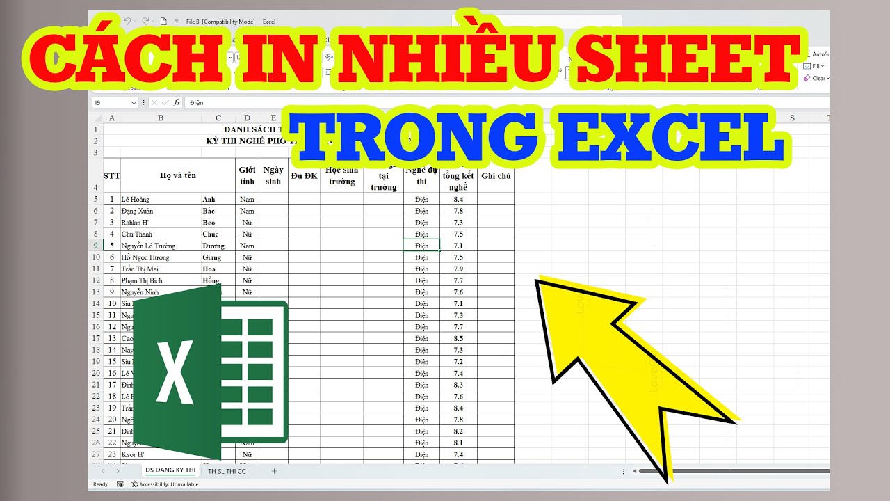 C&aacute;ch in nhiều Sheet trong Excel trong 1 lần in si&ecirc;u dễ