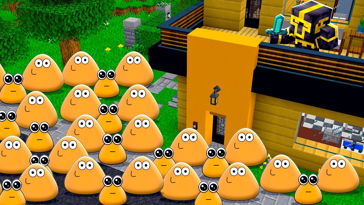 APOCALIPSIS DE POU EN MI CASA EN MINECRAFT 😱