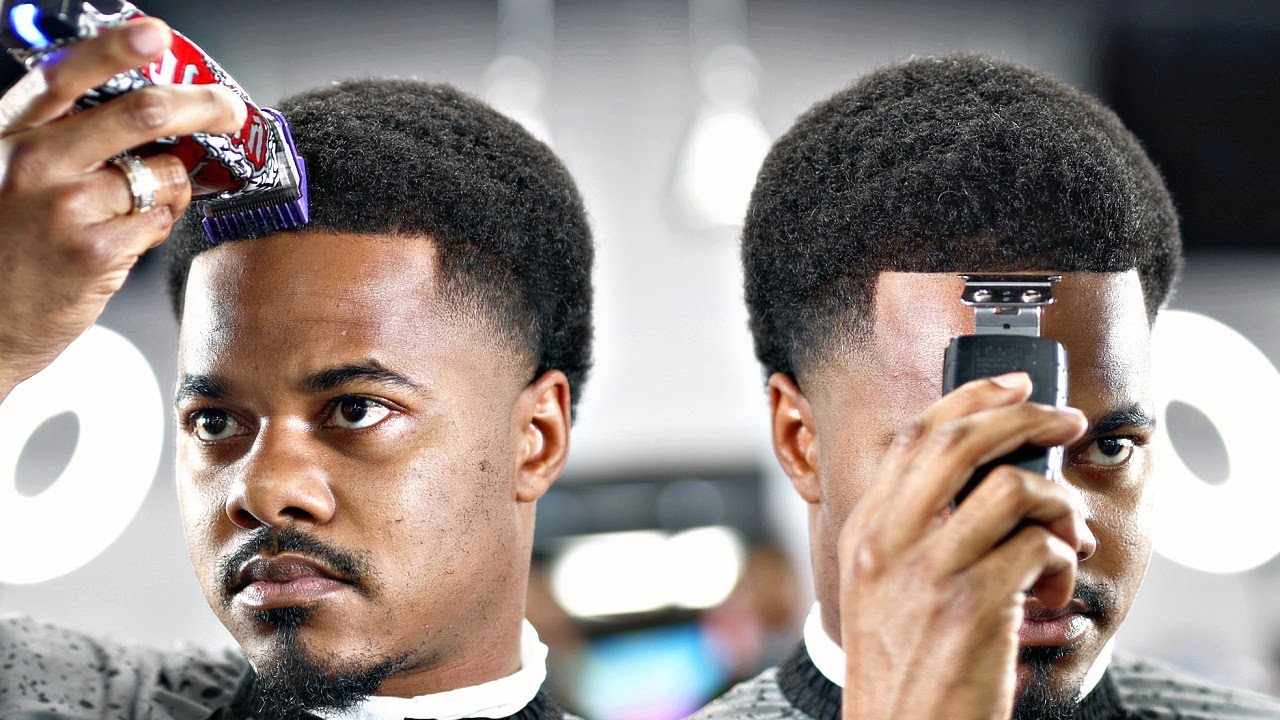 SELFCUT TUTORIAL: HIGH TAPER NAPPY FRO SPONGE CURL: