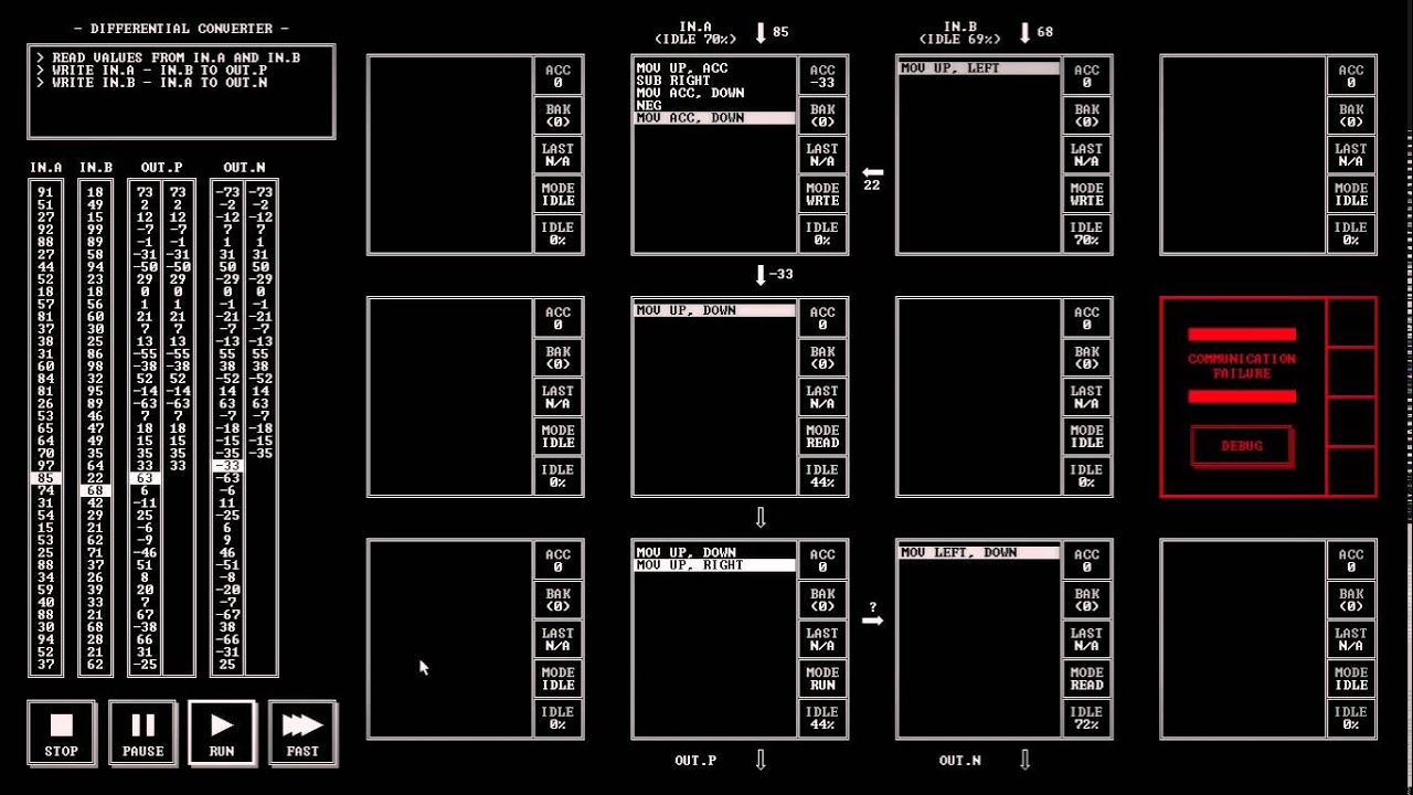 TIS-100 Levels 1-5 Walkthrough