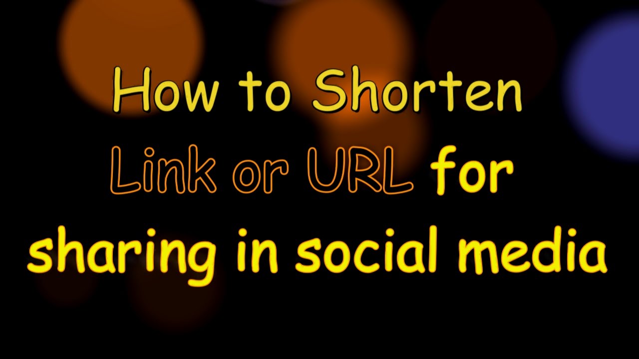 How to short Link or URL for sharing in social media