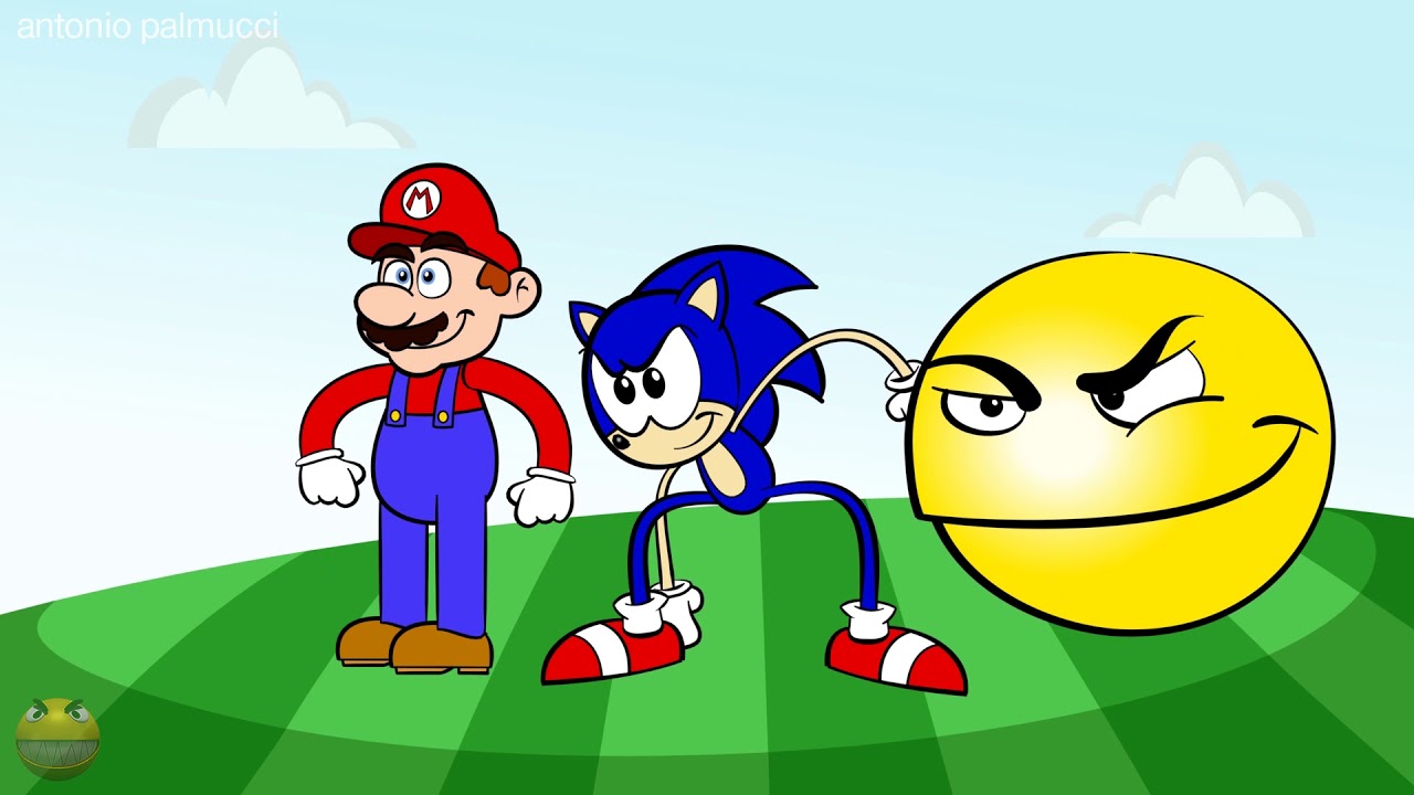 Pacman Соник и Марио против Эггмана и Боузера