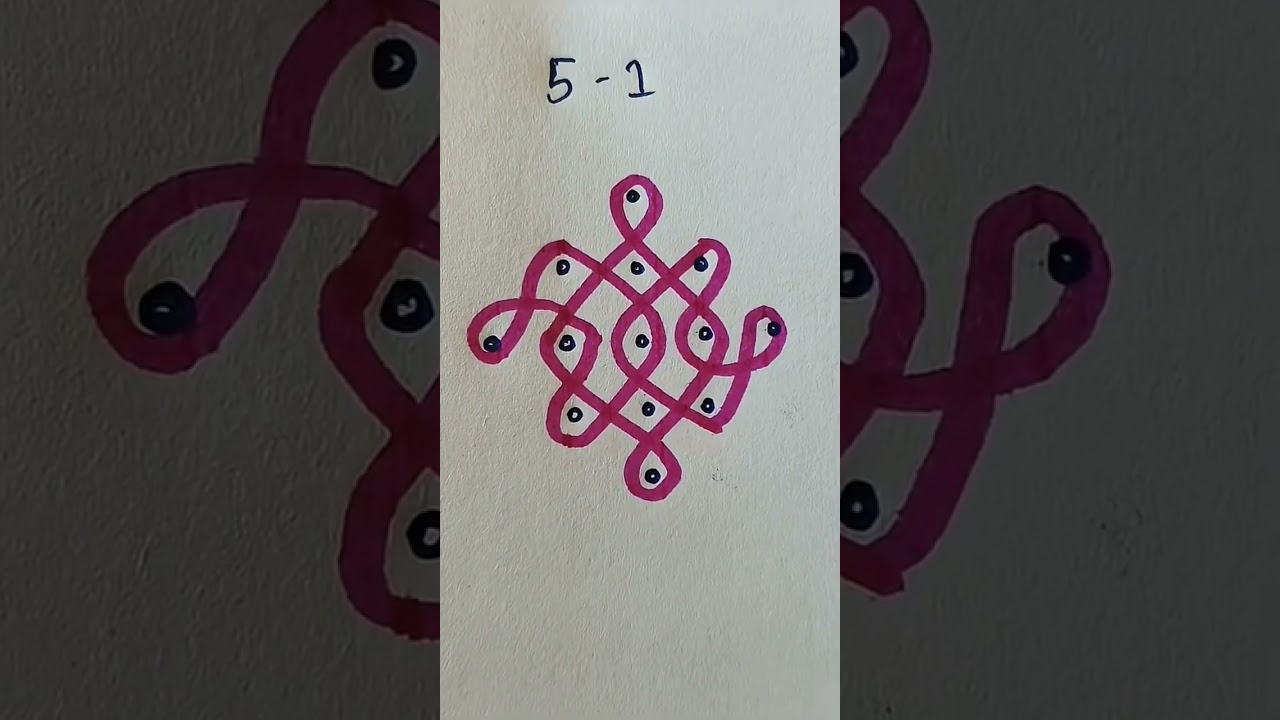 5 Dots Rangoli Designs #rangolidesigns #rangolitutorials #rangoli #youtubefeed #feed  